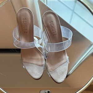 SCHUTZ Transparent Strap Heels